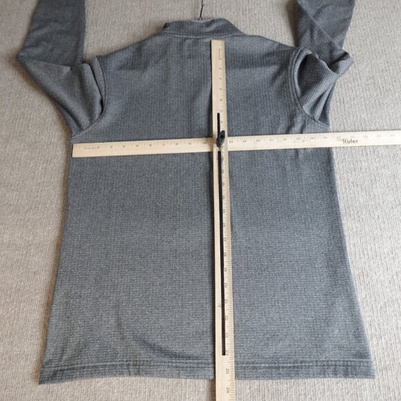 01 Algo Sweater Small Gray 1/4 Zip Waffle Thermal Pullover - Picture 3 of 5